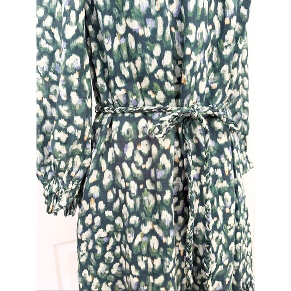 Tommy Bahama Green White Jeweled Jaguar Off The Shoulder Midi Dress Medium - Picture 3 of 8